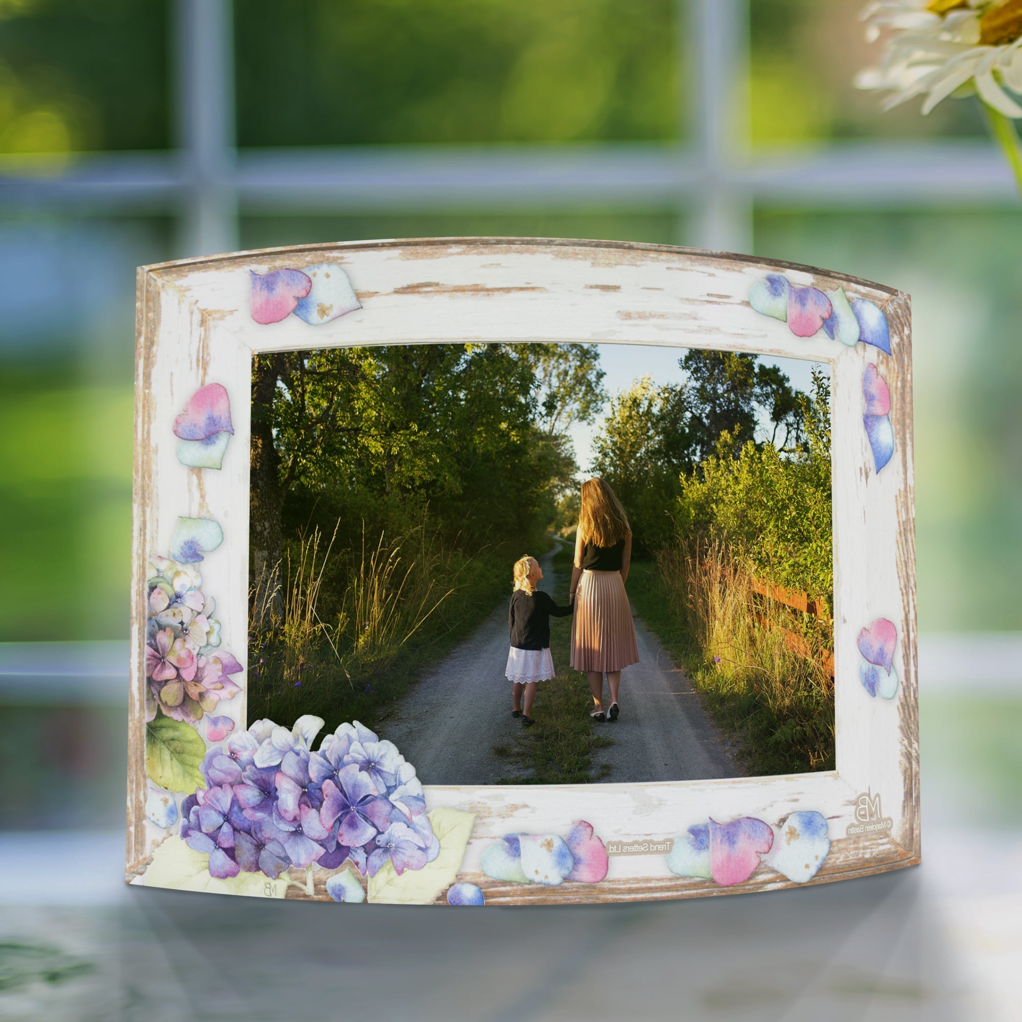 Marjolein Bastin (Hydrangea Frame - Add Your Photo!)  7" x 5" Curved Acrylic Print ACPU0705CUR038